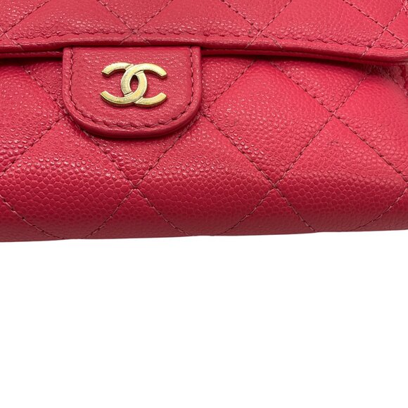 Chanel Pink Quilted Caviar Leather Timeless Wallet - Picture 7 of 16